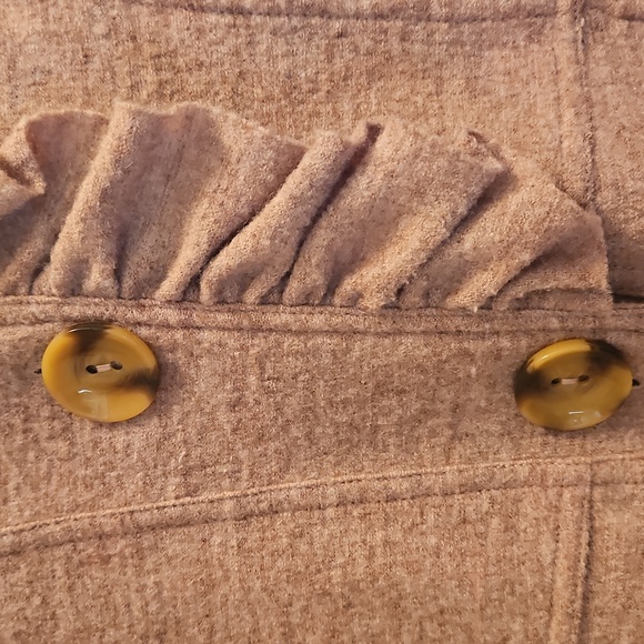 LUII WOOL  BUTTON DOWN RUFFEL JACKET - Picture 3 of 11